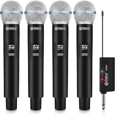 VHF Wireless Dynamic Microphone with Rechargeable Receiver for Karaoke, PA System Mixer Amplifier, Wedding, DJ, Party, Speech, Church, Classroom