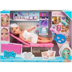 NANCY - One Day Spa Doll with Towel and Sun Lounger Set for Masks, Glitter Makeup and Beauty Accessories, for Girls and Boys from 3 Years Famous (NAC37000)
