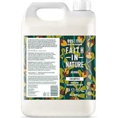 Faith in Nature Natürliches Jojoba Shampoo, Glättend, Vegan & Ohne Tierversuche, Frei von Parabenen und SLS, für Normales bis Trockenes Haar, 5 л Nachfüllpackung