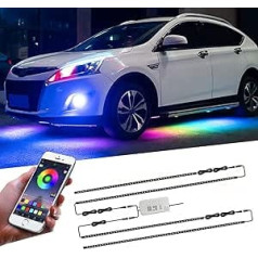 ConBlom Underbody Lighting Car, 47 & 35 Inch LED Car Underbody Neon Light Colour RGB Car Chassis Light with Voice Control and Application Control, 210 Modes with 16 Million Colours
