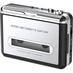 DIGITNOW! Cassette Capture tragbarer Kassetten-Player/Kassette auf MP3-Konverter, Kassette auf MP3/CD-Audio über USB