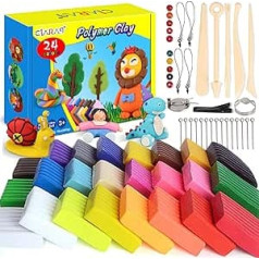 Ciaraq Polymer Clay Colours Clay, Soft Oven Baking Clay Moulding Craft Children (24 Colours)