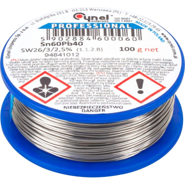 Skārda 1mm/100g Sn60Pb40 CYNEL