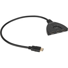 HDMI slēdža savienotājs ieslēgts 1 izeja/2 ieejas kabelis