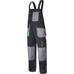 Melni un zaļi dungarees. 100% kokvilna, "xl (56)", ce, lahti