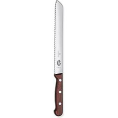 Victorinox, Koks, Profi Brotmesser, Extra Scharfe Klinge, Wellenschliff, 21 cm, Edler Holzgriff, Rostfreier Stahl, Braun