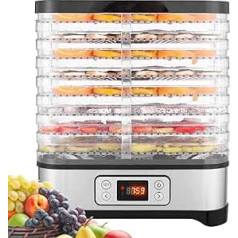 COOCHEER Food Dehydrator with 8 Tray Vegetable Fruit Dehydrator with Timer and Temperature Settings, LED Display, 400W