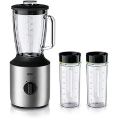 Braun PowerBlend 3 JB blender, 1.5 litre glass mixing attachment, kitchen aid for chopping, puréeing & mixing