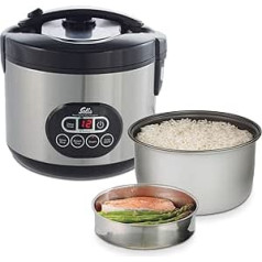 Solis rīsu plīts un tvaicētājs, baltie/brūnie rīsi, taimeris un sildīšanas funkcija, 6 tases rīsu, 1,2 litri, iekļauts mērtrauks un kauss, programma Duo (817. tips)