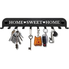 SirHoldeer Key Holder Modern, Home Sweet Home Key Hook, Key Holder Wall, Key Hanger with 10 Hooks, Key Holder Wall, Wall Decoration Hallway, Metal Decoration