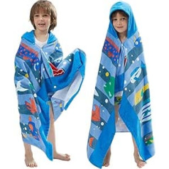 BANGSAUR Kids Hooded Bath Towel 100% Cotton 127 x 76 cm Wrap Kids Toddler Girls Boys 3-12 Years (Lots Fish N)