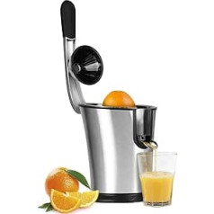 Caso CP 200 Designer Citrus Juicer, Electric and Powerful Lemon Juicer with Universal Press Cones for All Common Citrus Fruits, 160 Watt, Drip Stop, Stainless Steel Strainer Insert, Lever Press Arm