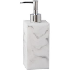 Marble Stone Soap Dispenser, 400 ml Refillable Stainless Steel Pump, Soap Dispenser White, Marble Stone Lotion Dispenser, Marble Stone Soap Dispenser for Hand Soap, Dishwasher Liquid and Hand Lotion