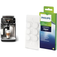 Philips Domestic Appliances 5400. sērijas pilnībā automātisks kafijas automāts — LatteGo piena sistēma un CA6704/10 kafijas tauku noņemšanas tabletes pilnībā automātiskajiem kafijas automātiem, baltas, viena izmēra