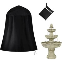 COOSOO Garden Fountain Cover Oxford Heavy Duty Waterproof Dustproof Cover with Locking Drawstring for Winter Outdoor Patio Fountain Statue Protector Fountain Anti-Frost Accessories