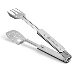 BURNHARD 4-in-1 Barbecue Utensils Multitool Including Barbecue Turner, Grill Fork, Barbecue Tongs and Bottle Opener