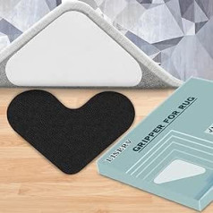 LISERV Teppichgreifer für Teppich, 8 Paar doppelseitiges Klettband hält Ecken flach, abnehmbare und wiederverwendbare rutschfeste Teppich-Pads für einfache Teppichreinigung, Teppichband für Teppiche