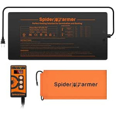 Spider Farmer Heating Mat Plants Heat Mat Set with Thermostat Regulator for Seedling Germination and Pet Heating Pad Indoor Greenhouse Heating Mats Amphibian Pet Mat Warmer Bed Mat 25 x 52 cm, 20 W