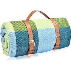 KATELUO Picnic Blanket, Waterproof Picnic Blanket, XXL, Camping Blanket with Carry Handle, Perfect for Outdoor/Camping/Picnic/Beach/Park (200 x 200 cm, B)