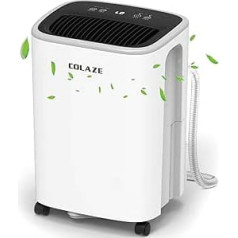 COLAZE Dehumidifier 12 l/dienā elektriskais gaisa mitrinātājs automašīnu mājas pagraba guļamistabai vannas istabai līdz 50 m³ (~20 m²), digitālais displejs, drenāžas šļūtene, taimeris pret (12 l sausinātājs)