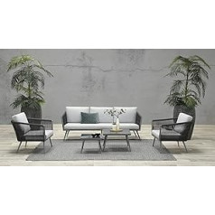 Garden Impressions Canberra Aluminium Rope Lounge with Water Resistant Cushion