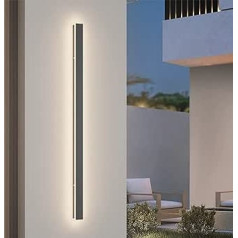 K-Bright 35 W garais sienas gaisma villas sienas gaisma tumši pelēka sienas gaisma Ūdensizturīga IP65 āra LED sienas gaisma dārziem, iekšpagalmiem, guļamistabai, viesistabai, iekštelpu sienas gaisma, 120 cm, 4000 K