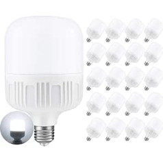 Mengjay LED spuldze E27 vēsi balta 36 W spuldze 6000K 3600 lūmenu stara leņķis 360 grādi LED enerģijas taupīšanas spuldžu komplektā 20