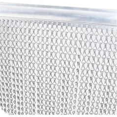 90x200cm Aluminum Chain Curtain Roller Blind Fly Insect Blinds Pest Control Screen Curtain for Door Window Home Decor, Silver