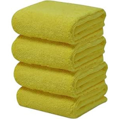 Towelogy® Microfiber Cloths for Multipurpose Cleaning, Edgeless Technology, Streak Free and Lint Free, Washable, Reusable, 40 x 40 cm (Yellow, 4)