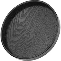 Žanoko apaļa forma melna masīvkoka tēja kafija uzkoda Ēdienu pasniegšanas paplāte Šķivis Restorāna paplātes (30 cm)