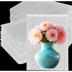 100PCS Clear Bubble Pouches Wrap Bags 8 x 12 Inch Bubble Out Bag Pouch for Packing & Shipping, Double Layer Bubble Cushion Wrap Bags Protective Bubble Pouches Bags for Moving and Storage