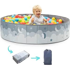 RUGUIES - Bumbu bedre Baby Ball Pit bērniem Bumbu baseins Apaļa bumbu bedre bez bumbām Lodīšu bedre āra XL 120 x 30 cm ūdensizturīga (bumbiņas nav iekļautas)