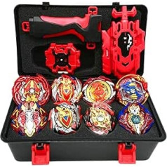 Baybledas Gyro Burst Turbo Blade Spinning Top Set, 4D Toy Gift Set with Red Spinning Top and Transmission Unit