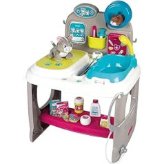 Smoby - Veterinarian Clinic - Playset with Examination and Washing Area, Includes Extensive Doctor Accessories, Plush Cat and Plush Hamster, for Children from 3 Years