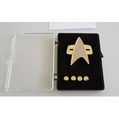 Unbekannt Voyager Captain Communicator + Rank Pin komplekts 5-daļīgs metāla Star Trek