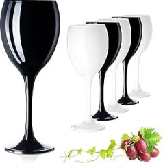 PLATINUX Black & White Glass Vīna glāzes Ūdens glāzes komplekts ar 6 130 ml (maks. 320 ml) Dzērieni Glāze Baltvīna glāzes