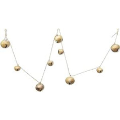 Creative Co-op 7 ft Long Bell Gold Metal Garland Daudzkrāsains