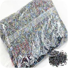 10000 Pieces 10000 Pieces Charm Glass Beads Loose Lined Beads for Jewellery Making DIY Earring Necklace Fringe Black AB 2x6mm
