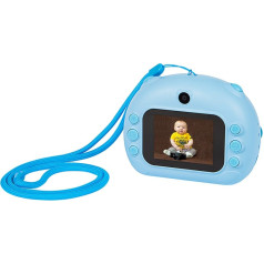 Children's camera with blue instant printer