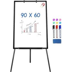 Maxtek Easel Whiteboard - Магнитный портативный мольберт для сухого стирания, 90x60 см, штатив для белой доски, регулируемая по высоте, флип-чарт, мольбер