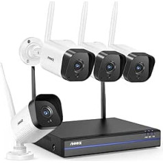 Annke 1080P WLAN novērošanas kameru komplekts 4 CH bezvadu CCTV NVR sistēma