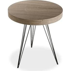 Versa Fontana Beistelltisch für das Wohnzimmer, Schlafzimmer oder die Küche. Modernāks, niedriger Tisch, Maßnahmen (A x G x A) 55 x 50 x 50 cm, Holz und Metall, Krāsa: Braun un Schwarz