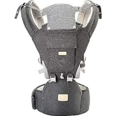 Baby Carrier, 6-in-1 Baby Carrier for Newborns from Birth, Baby Carrier with Ergonomic Hip Seat, Adjustable Child Carrier up to 20 kg, Baby Carrier Belly Carrier Back Carrier, Grey