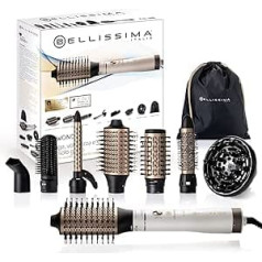 Bellissima Air Wonder, Heißluftbürste, Ionentechnologie, Bürsten mit Keramik- und Keratinbeschichtung, trocknet, verleiht Volumen, 8 Zubehörteile, 1000 W