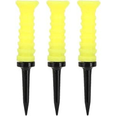 3 Piece Golf Tees Elastic Rubber Ball Holder for Golf Practice Equipment 83 mm Yellow with Good Elastic Performance for Power Reset Tees Golf Leisure Sports Leisure Sports