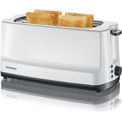 SEVERIN Automatic Toaster, 2 Long Slots, Up To 4 Bread Slices, 1400 W, AT 2234, White/Grey