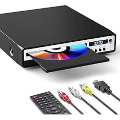 Maite DVD atskaņotāja siksniņa televizoram, HDMI DVD atskaņotājs ar SD karšu lasīšanu/USB ieeju, reģiona bezmaksas DVD atskaņotājs ar HDMI/RCA izeju, kompakts DVD atskaņotājs karaoke izklaides ar mikrofona ligzdu