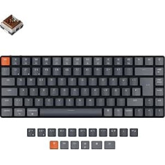 Keychron K3 Ultra-Slim Bluetooth Wireless Mechanical Keyboard German ISO DE Layout Hot-Swap Enabled Low Profile Optical Brown Switch RGB Backlight Gaming Keyboard for Mac Windows