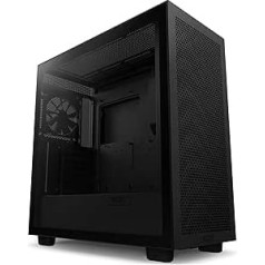 Nzxt H7 Flow - CM-H71FB-01 - ATX Mid-Tower Gaming PC Case - Front USB-C Port - Mesh Front & Tempered Glass Side Panel - For Water Cooling Ready - Black