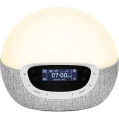 Lumie Bodyclock Shine 300 gaismas modinātājs ar radio, 15 skaņām un miega saulrietu